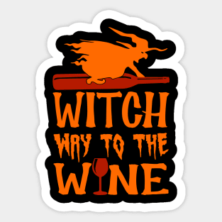 Halloween Which way to the wine? Sticker